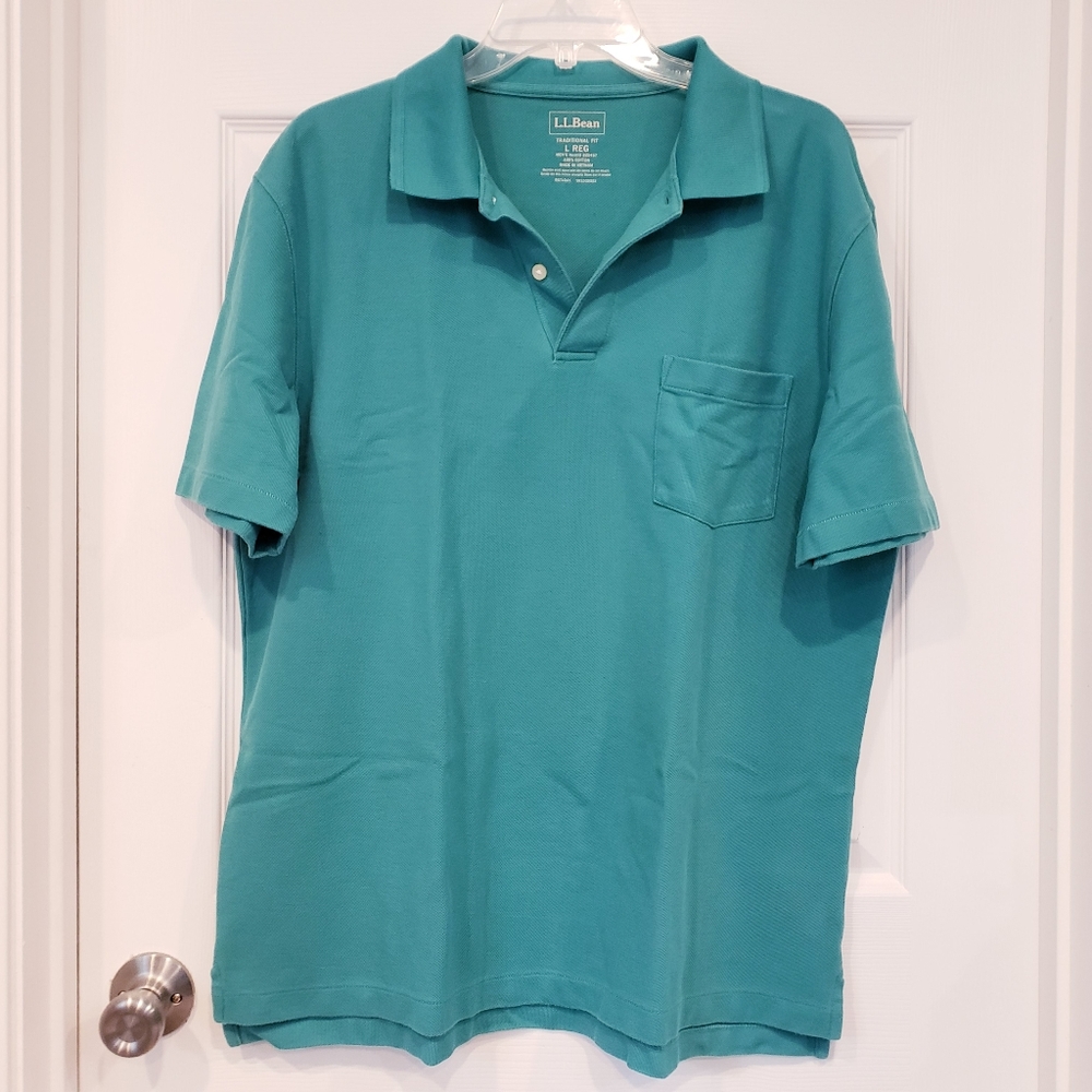 L.L.Bean Traditional Fit Polo Shirts Size Large Cotton Left Chest Pocket